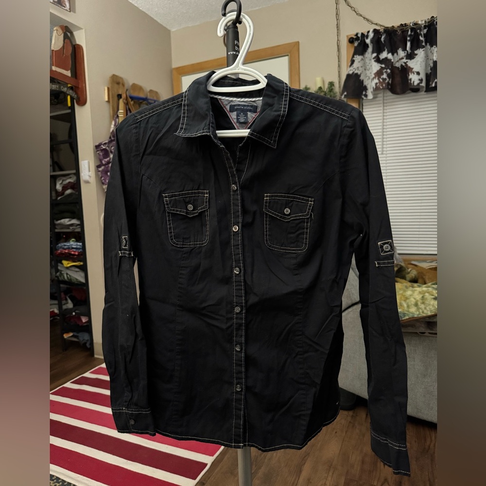 Tommy Hilfiger Black Casual Button Down Shirt